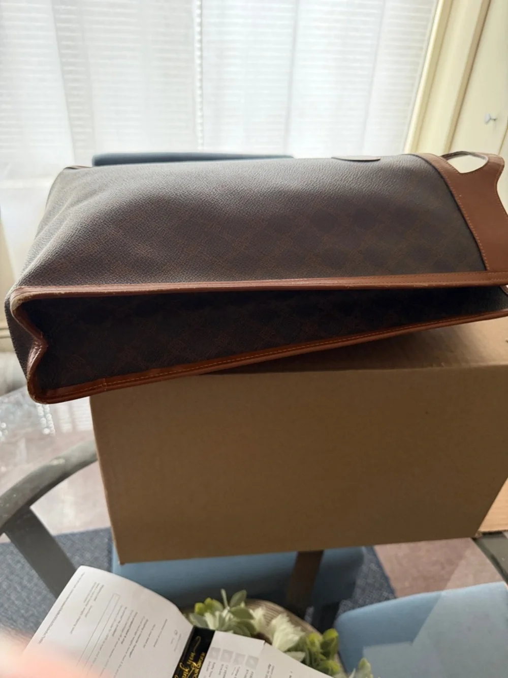 Bally Brown Monogram Tote with Tan Trim authentic